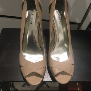 Alfani Nude Peep Toe Heels
